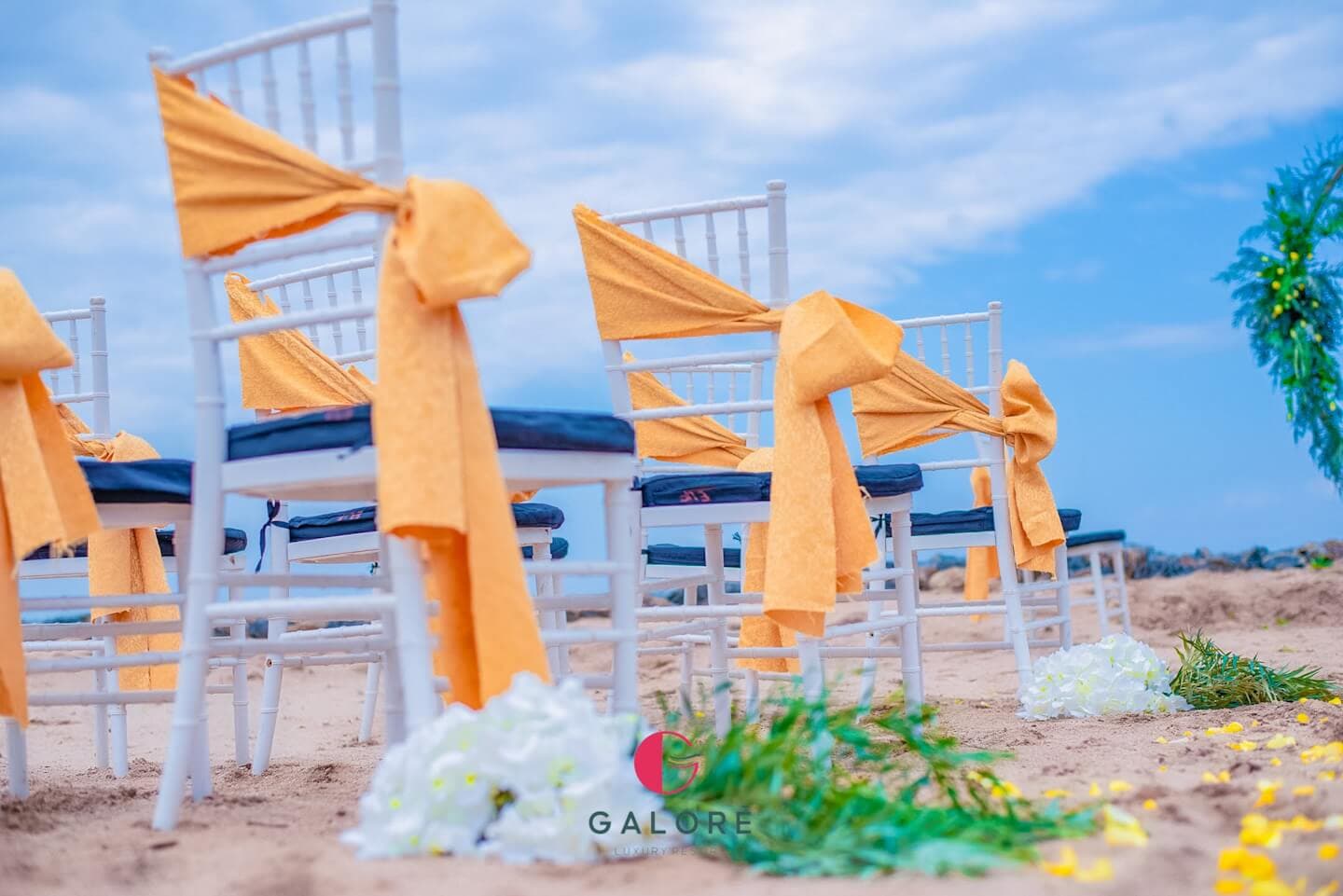 Outdoor wedding reception at Galoré